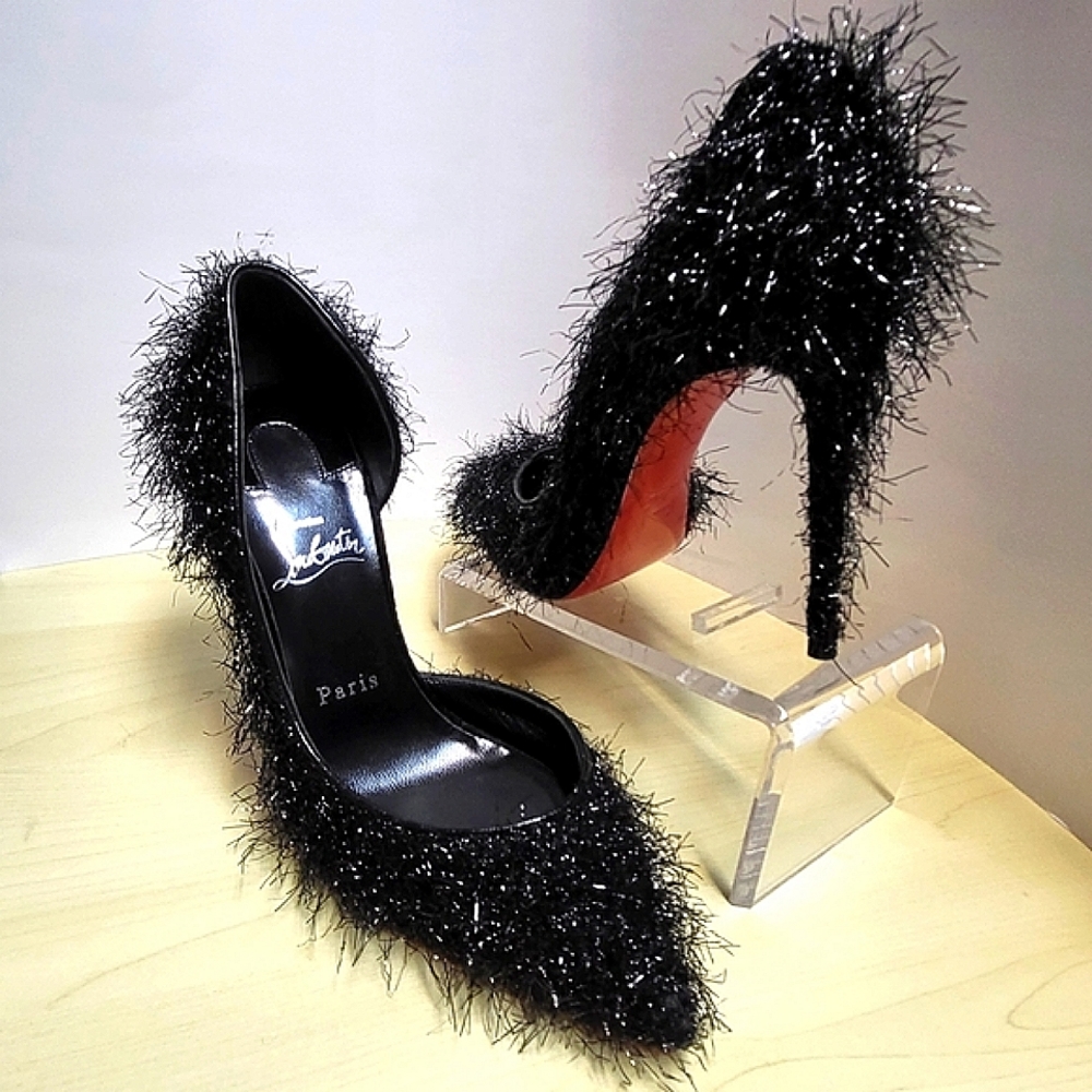 Christian Louboutin Iriza 100 Half D'orsay Pointed Toe Heels Size 38 1/2